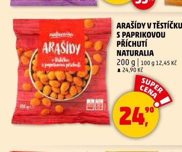 ARAŠÍDY V TĚSTÍČKU S PAPRIKOVOU PŘÍCHUTÍ NATURALIA
