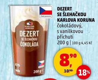 Dezert pudink se šlehačkou Karlova Koruna