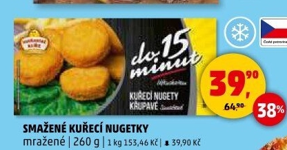 Nugetky kuřecí smažené mražené Vodňanské kuře