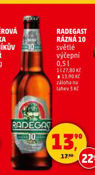 Pivo světlé výčepní Rázná 10° Radegast