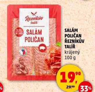 Salám Poličan Řezníkův talíř