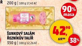 Salám šunkový Řezníkův talíř