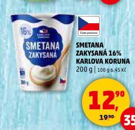 Smetana zakysaná Karlova Koruna 16%