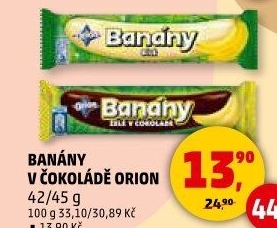 Tyčinka Banány v čokoládě Orion