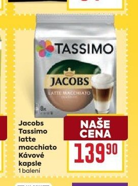 Jacobs Tassimo latte macchiato Kávové kapsle 1 balení