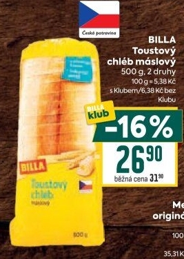 Toustový chléb Billa