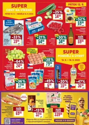akční leták BILLA 10.9.2025-16.9.2025