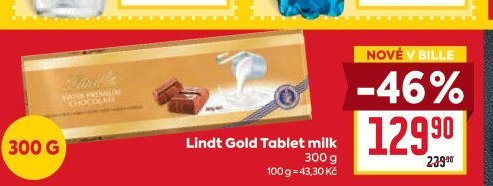 Lindt Gold Tablet milk