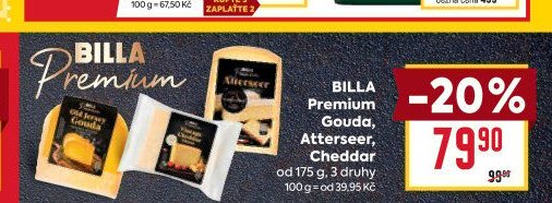 BILLA Premium Gouda, Atterseer, Cheddar