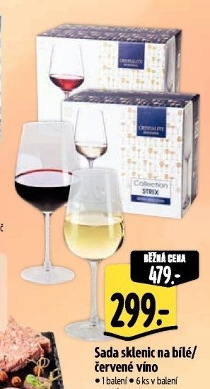 Sada sklenic na bílé/červené víno