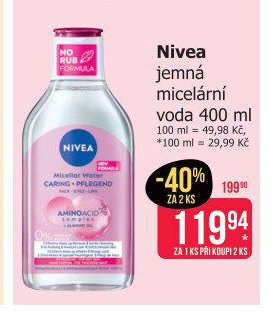 Nivea jemná micelární voda 400 ml