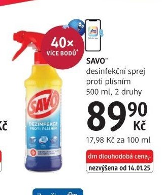 SAVO desinfekční sprej proti plísním 500 ml, 2 druhy