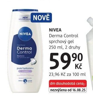 NIVEA Derma Control sprchový gel 250 ml, 2 druhy