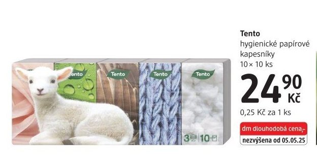 Tento hygienické papírové kapesníky 10 x 10 ks