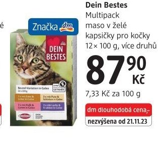Dein Bestes Multipack maso v želé kapsičky pro kočky 12 x 100 g, více druhů