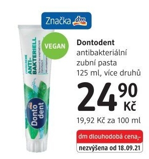 Pasta na zuby antibakteriální Dontodent