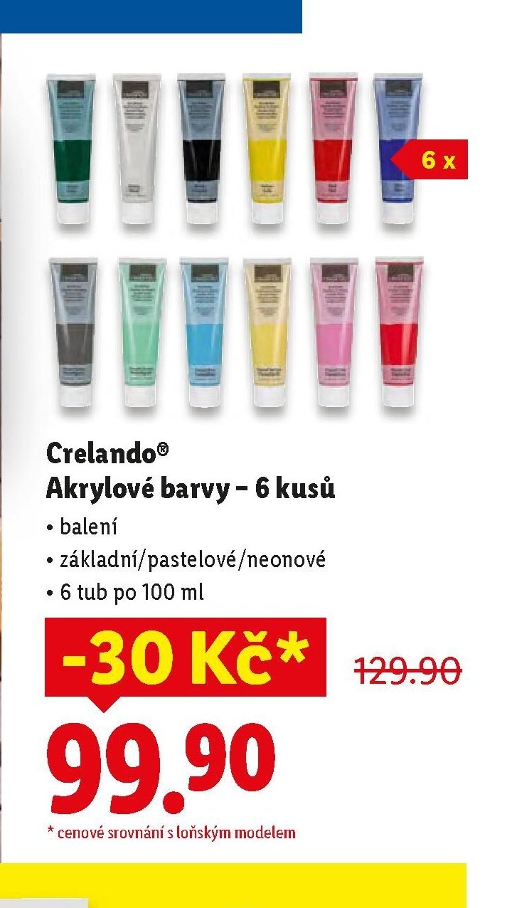 Crelando Akrylové barvy – 6 kusů - Lidl akcniletaky.com