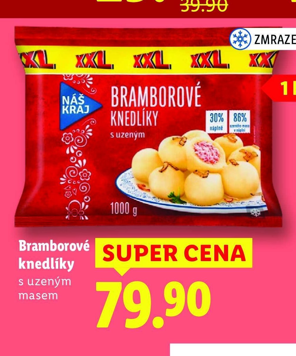 Bramborové knedlíky s uzeným masem