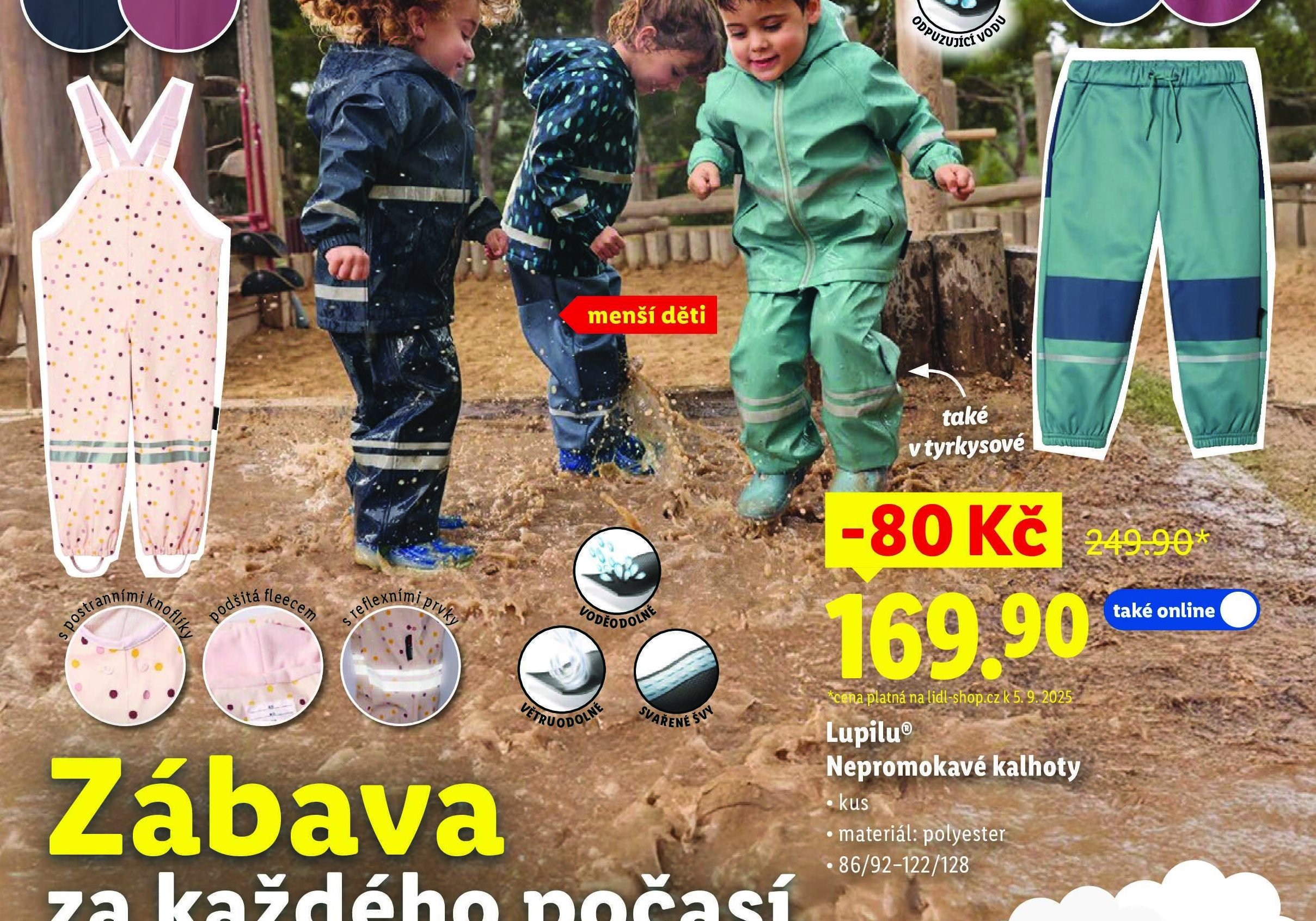 Lupilu Nepromokavé kalhoty