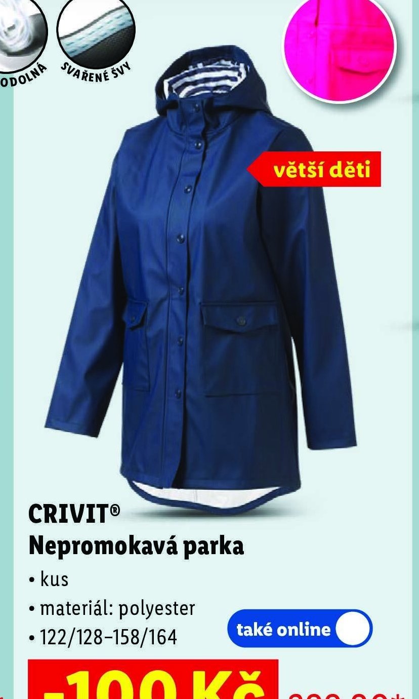 CRIVIT Nepromokavá parka