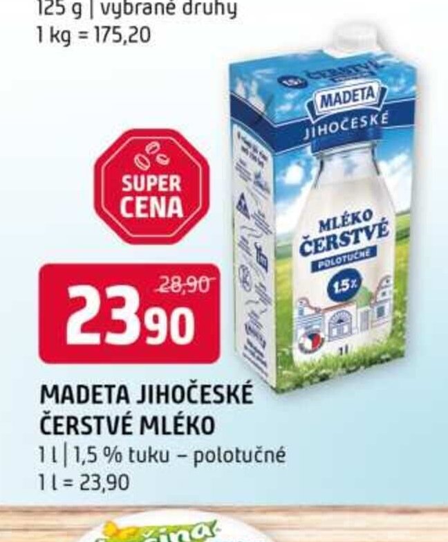 Madeta Jihočeské čerstvé mléko