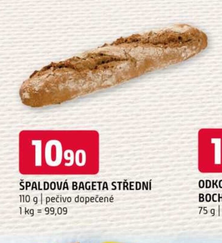 Špaldová bageta střední