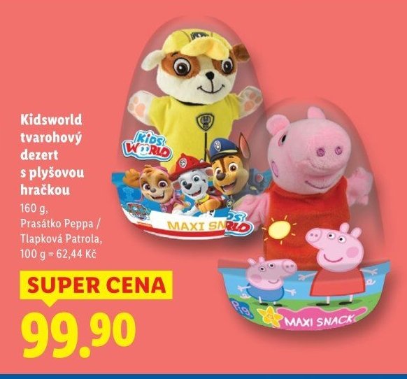 Kidsworld tvarohový dezert s plyšovou hračkou