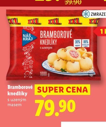 Bramborové knedlíky s uzeným masem