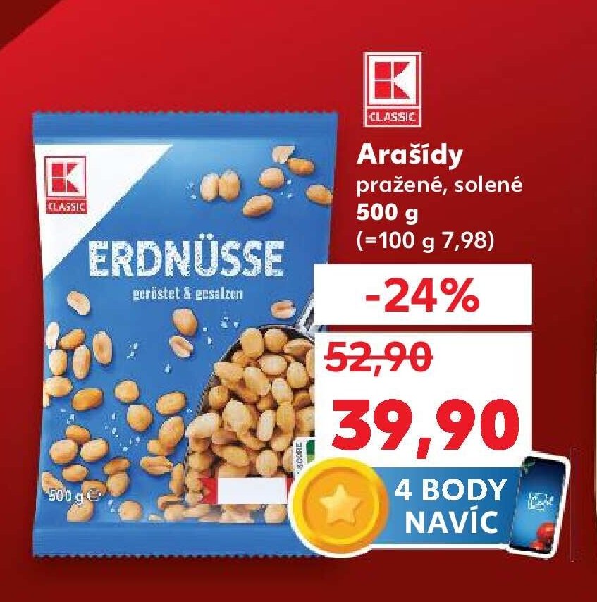 K-Classic Arašídy pražené, solené