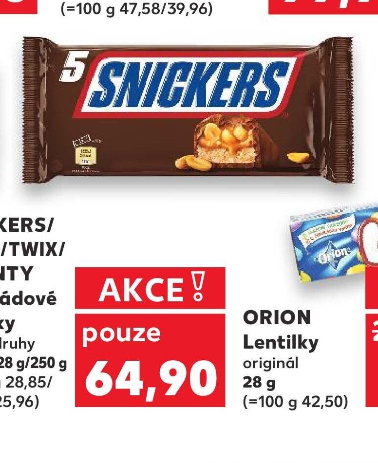 SNICKERS/MARS/TWIX/BOUNTY Čokoládové tyčinky různé druhy 225 g/228 g/250 g - Kaufland akcniletaky.com