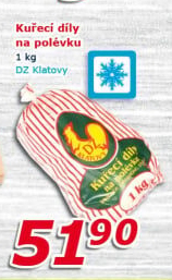 Kuřecí díly na polévku mražené DZ Klatovy