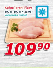 Kuřecí prsní řízky mražené Vodňanské kuře
