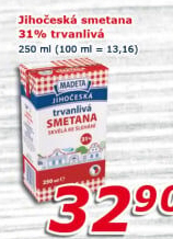 Smetana ke šlehání trvanlivá Jihočeská Madeta 31%