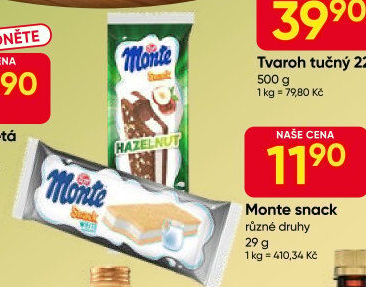 Dezert mléčný Monte Snack Zott
