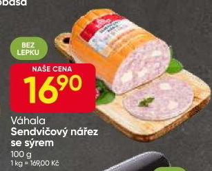 Nářez sendvičový se sýrem Váhala