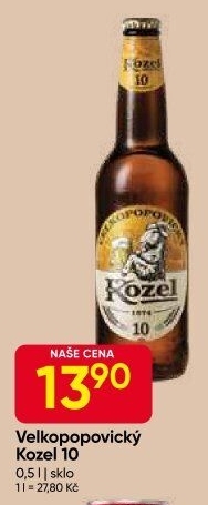 Pivo světlé výčepní 10°Velkopopovický Kozel