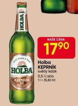 Pivo světlý ležák 12° Keprník Holba