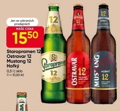 Pivo světlý ležák 12° Staropramen
