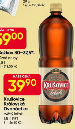 Pivo světlý ležák Královský 12° Krušovice