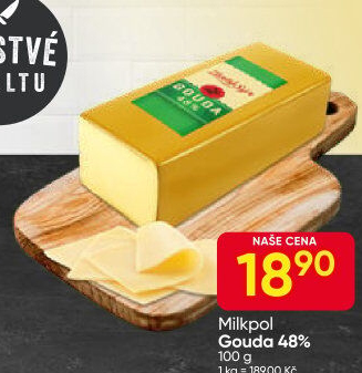 Sýr Gouda 48% Zlatý sýr Milkpol