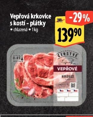 Vepřová krkovice s kostí - plátky