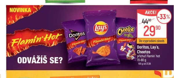 Doritos, Lay's, Cheetos Flamin' hot