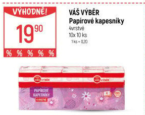 Papírové kapesníčky 4vrstvé Váš Výběr