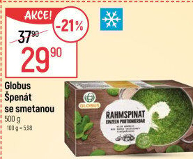 Špenát se smetanou mražený Globus