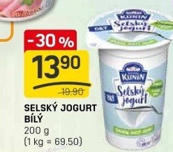 Bílý jogurt selský Mlékárna Kunín