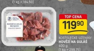 Hovězí maso na guláš Kostelecké uzeniny