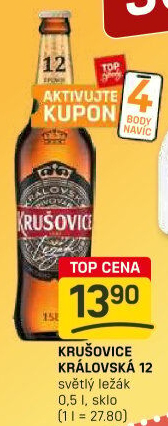 Pivo světlý ležák Královský 12° Krušovice