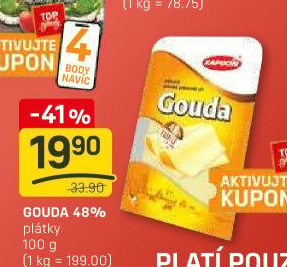 Sýr Gouda 48% Kapucín