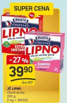 Tavený sýr Jihočeské Lipno Madeta