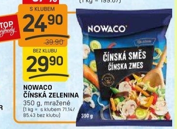 Zeleninová čínská směs mražená Nowaco